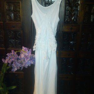 Beach wedding Battenburg lace cotton dress